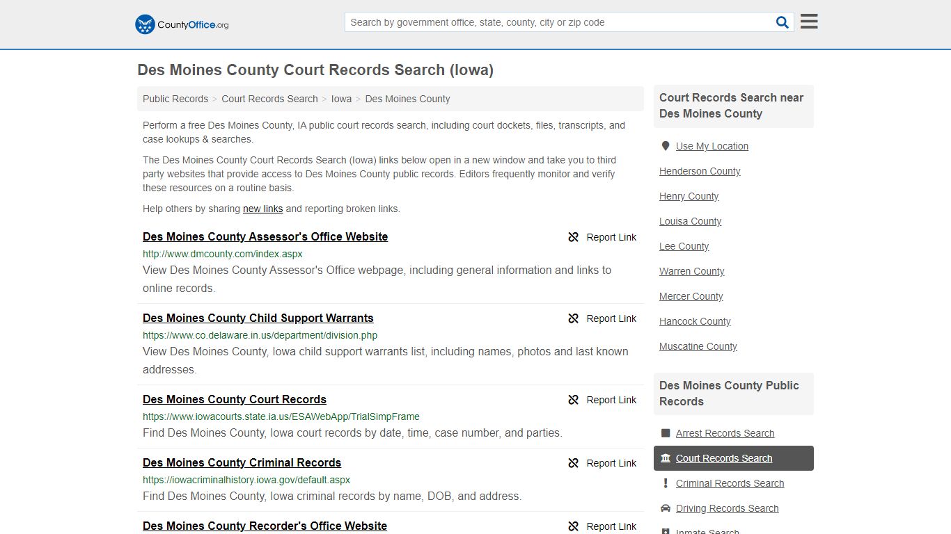 Court Records Search - Des Moines County, IA (Adoptions ...